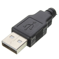 HKM-752531 USB Type A Male Plug Connector with Black Plastic Cover - 10 Pack of 4 Pin Adapters