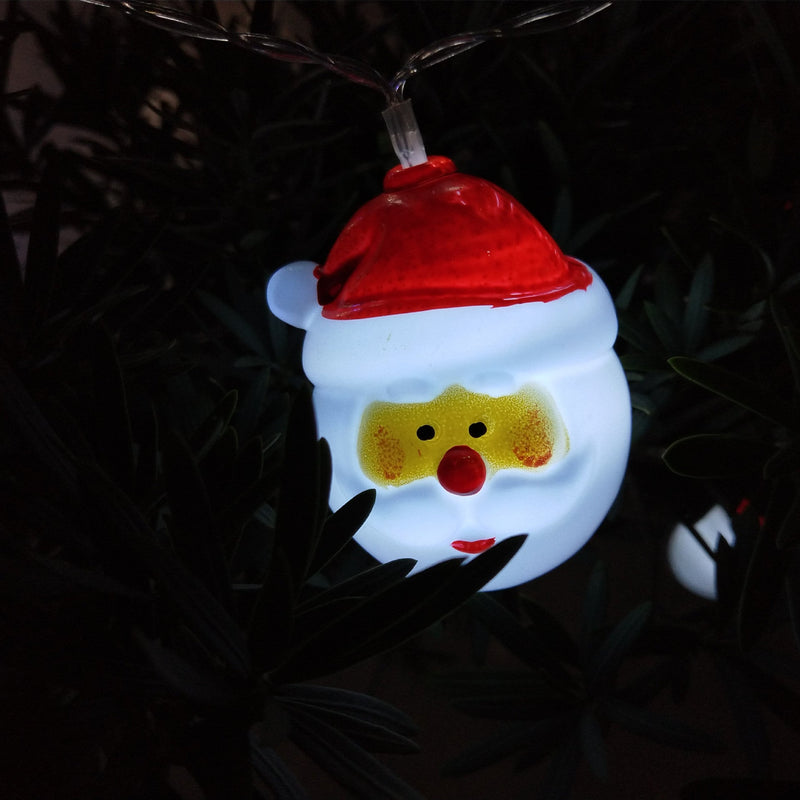 HKM-752595 Santa Claus and Snowman String Lights for Holiday Decorations - 1.6m with 20 Lamps