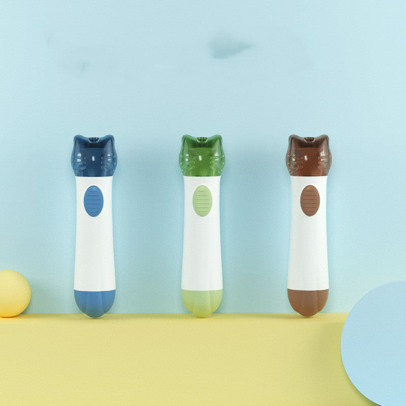 HKM-7526973 Plastic Cat Face Infrared Modeling Pen with Battery and Screwdriver - Blue, Green, Coffee