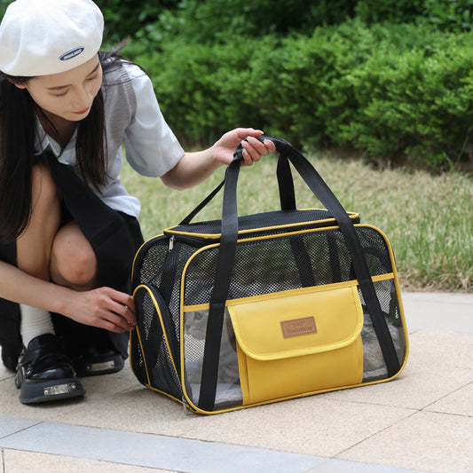 HKM-7528381 Breathable One-Shoulder Pet Carrier Bag in Solid Colors