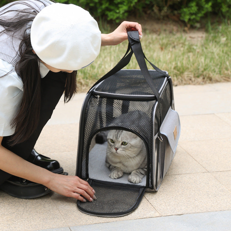 HKM-7528381 Breathable One-Shoulder Pet Carrier Bag in Solid Colors