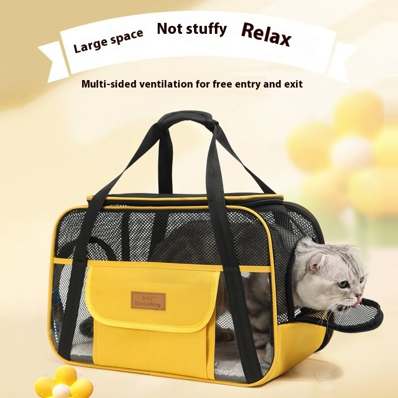 HKM-7528381 Breathable One-Shoulder Pet Carrier Bag in Solid Colors
