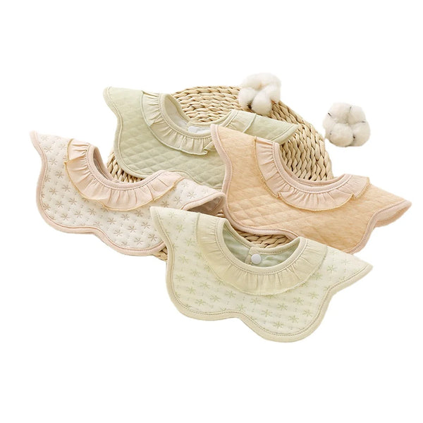 HKM-752851 Baby Saliva Towel Colored Cotton Warm Lace Saliva Bib 360 Degree Baby Bib Petals
