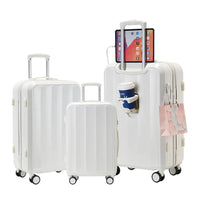 HKM-752851 Expandable 4-Piece Trolley Luggage Set with Wheels - 20, 24, and 28 Inch Sizes