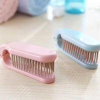HKM-7529405 Portable Foldable Pet Brush with Soft Toothed Comb for Travel and Grooming