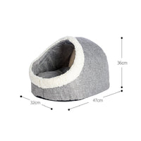 HKM-7530173 Reversible Lamb and PP Cotton Pet Nest for Cats and Dogs - Gray and Light Brown