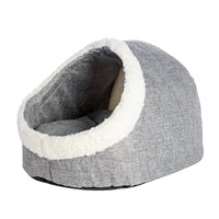 HKM-7530173 Reversible Lamb and PP Cotton Pet Nest for Cats and Dogs - Gray and Light Brown