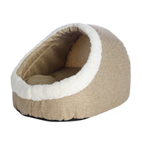 HKM-7530173 Reversible Lamb and PP Cotton Pet Nest for Cats and Dogs - Gray and Light Brown