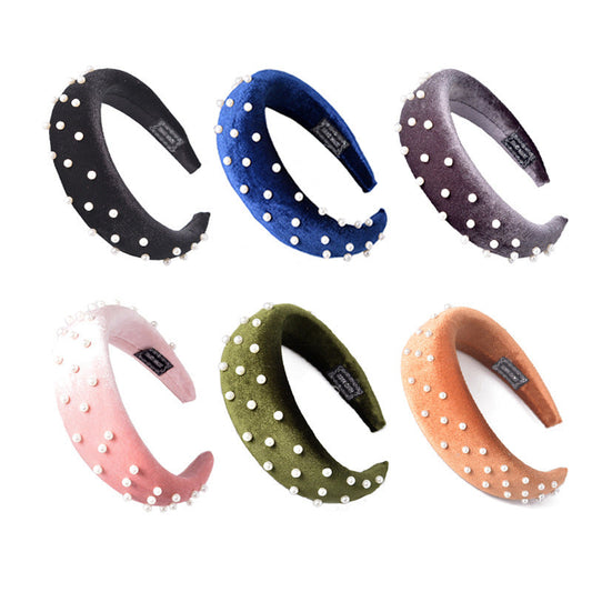 HKM-753043 Thickened Spongewool Hair Hoop with Wide Edge in Various Colors