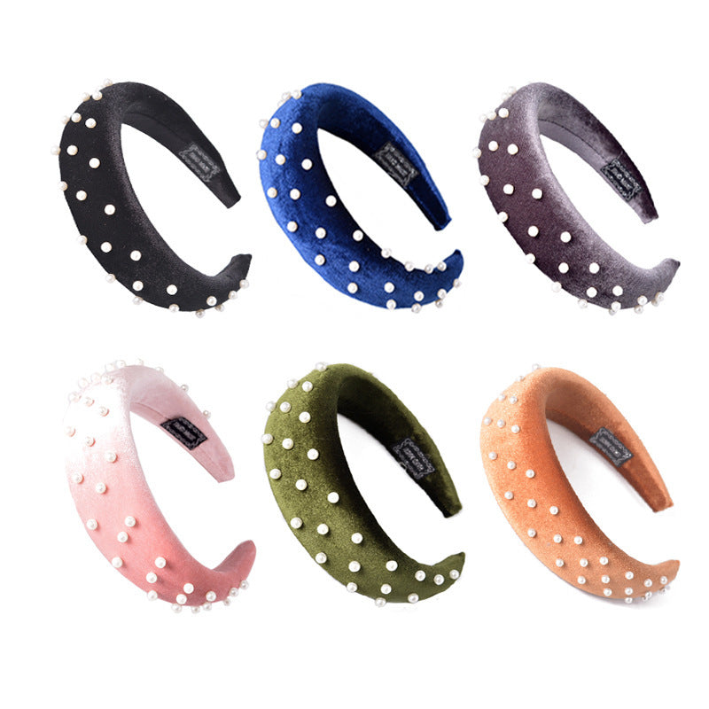 HKM-753043 Thickened Spongewool Hair Hoop with Wide Edge in Various Colors