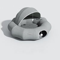 HKM-7531197 Foldable Cat Tunnel Nest with Summer Ice Nest, Removable & Washable, Cool & Breathable Design