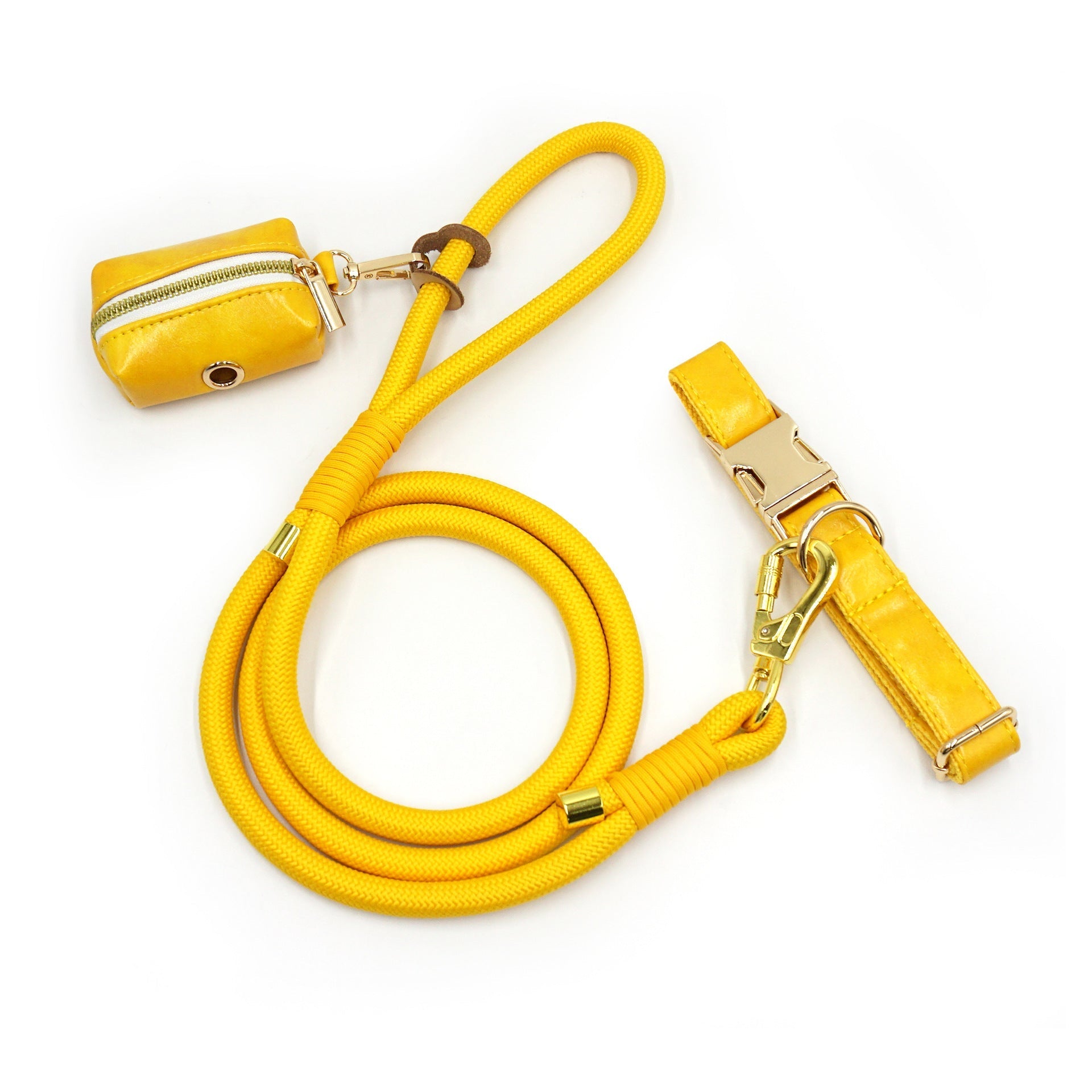 HKM-7531581 Handwoven Leather Dog Leash - Strong, Round Rope in Various Colors