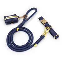 HKM-7531581 Handwoven Leather Dog Leash - Strong, Round Rope in Various Colors