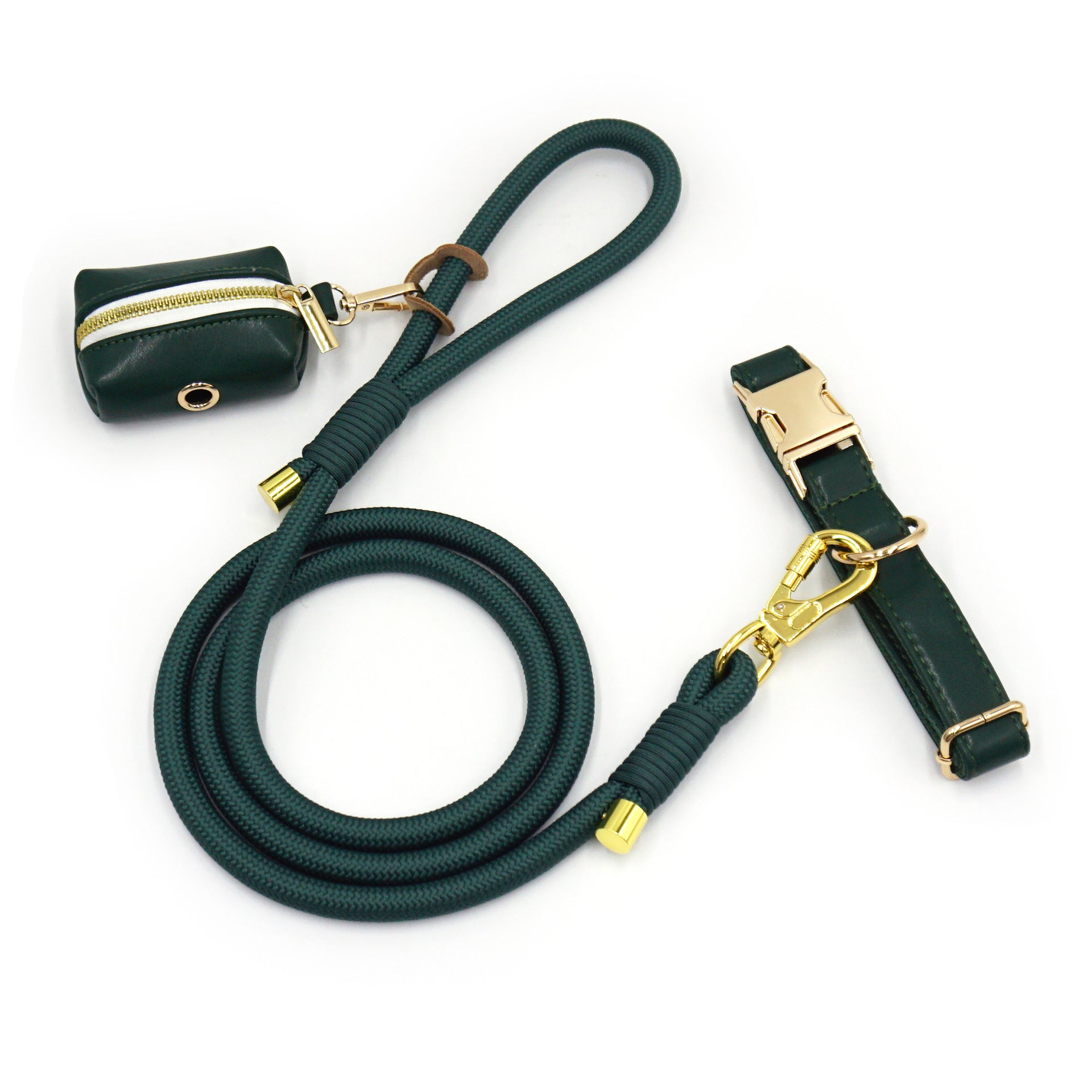 HKM-7531581 Handwoven Leather Dog Leash - Strong, Round Rope in Various Colors