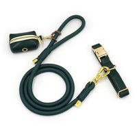 HKM-7531581 Handwoven Leather Dog Leash - Strong, Round Rope in Various Colors