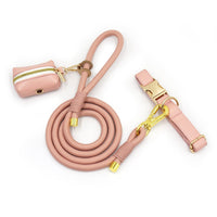 HKM-7531581 Handwoven Leather Dog Leash - Strong, Round Rope in Various Colors