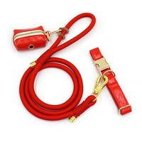 HKM-7531581 Handwoven Leather Dog Leash - Strong, Round Rope in Various Colors