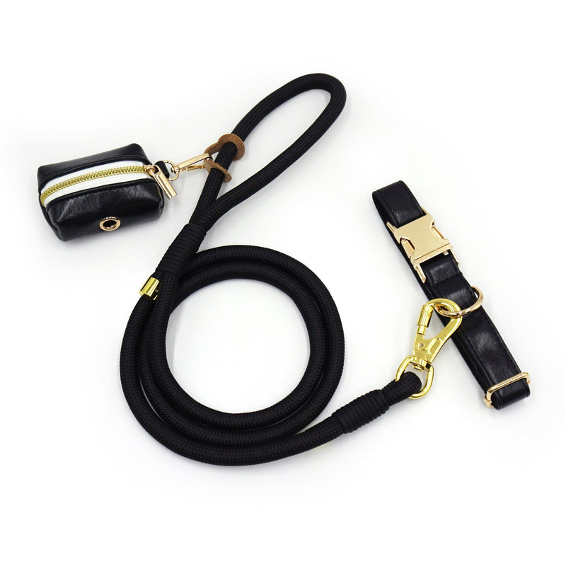HKM-7531581 Handwoven Leather Dog Leash - Strong, Round Rope in Various Colors