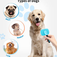 HKM-7533373 Pet Grooming Brush for Dogs and Cats - Stainless Steel Bristles, Comfort Grip Handle, Easy Cleaning, Long and Short Hair