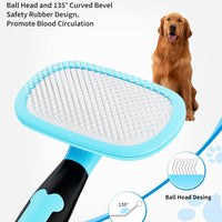 HKM-7533373 Pet Grooming Brush for Dogs and Cats - Stainless Steel Bristles, Comfort Grip Handle, Easy Cleaning, Long and Short Hair