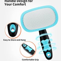 HKM-7533373 Pet Grooming Brush for Dogs and Cats - Stainless Steel Bristles, Comfort Grip Handle, Easy Cleaning, Long and Short Hair