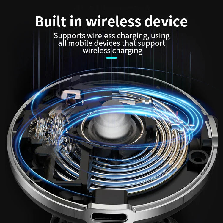 HKM-753363 Universal 10W Wireless Car Phone Holder with 360-Degree Rotation for Air Vent Mount