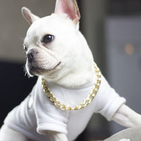 HKM-7533885 Stylish Metal Pet Necklace in Silver or Gold - Adjustable Sizes for Neck Circumferences Up to 50cm