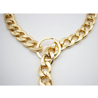 HKM-7533885 Stylish Metal Pet Necklace in Silver or Gold - Adjustable Sizes for Neck Circumferences Up to 50cm