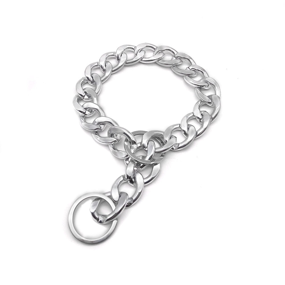 HKM-7533885 Stylish Metal Pet Necklace in Silver or Gold - Adjustable Sizes for Neck Circumferences Up to 50cm