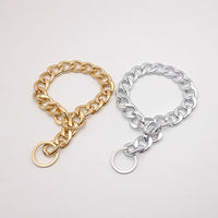 HKM-7533885 Stylish Metal Pet Necklace in Silver or Gold - Adjustable Sizes for Neck Circumferences Up to 50cm