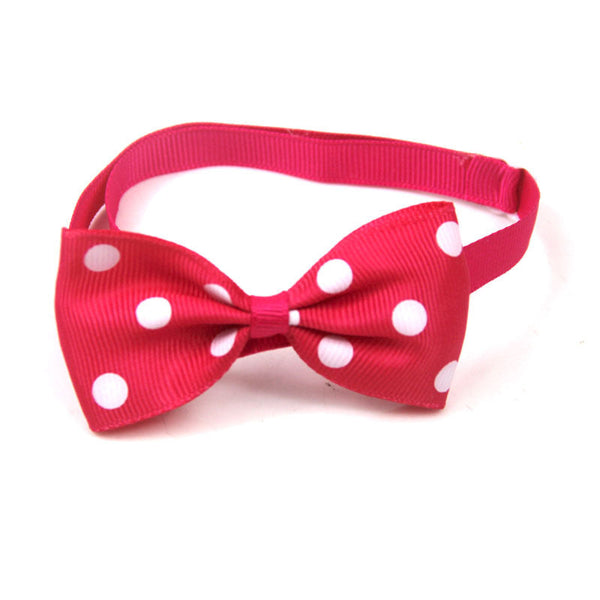 HKM-7534141 Adjustable 20-36CM Dot Bow Pet Accessory in 15 Color Options