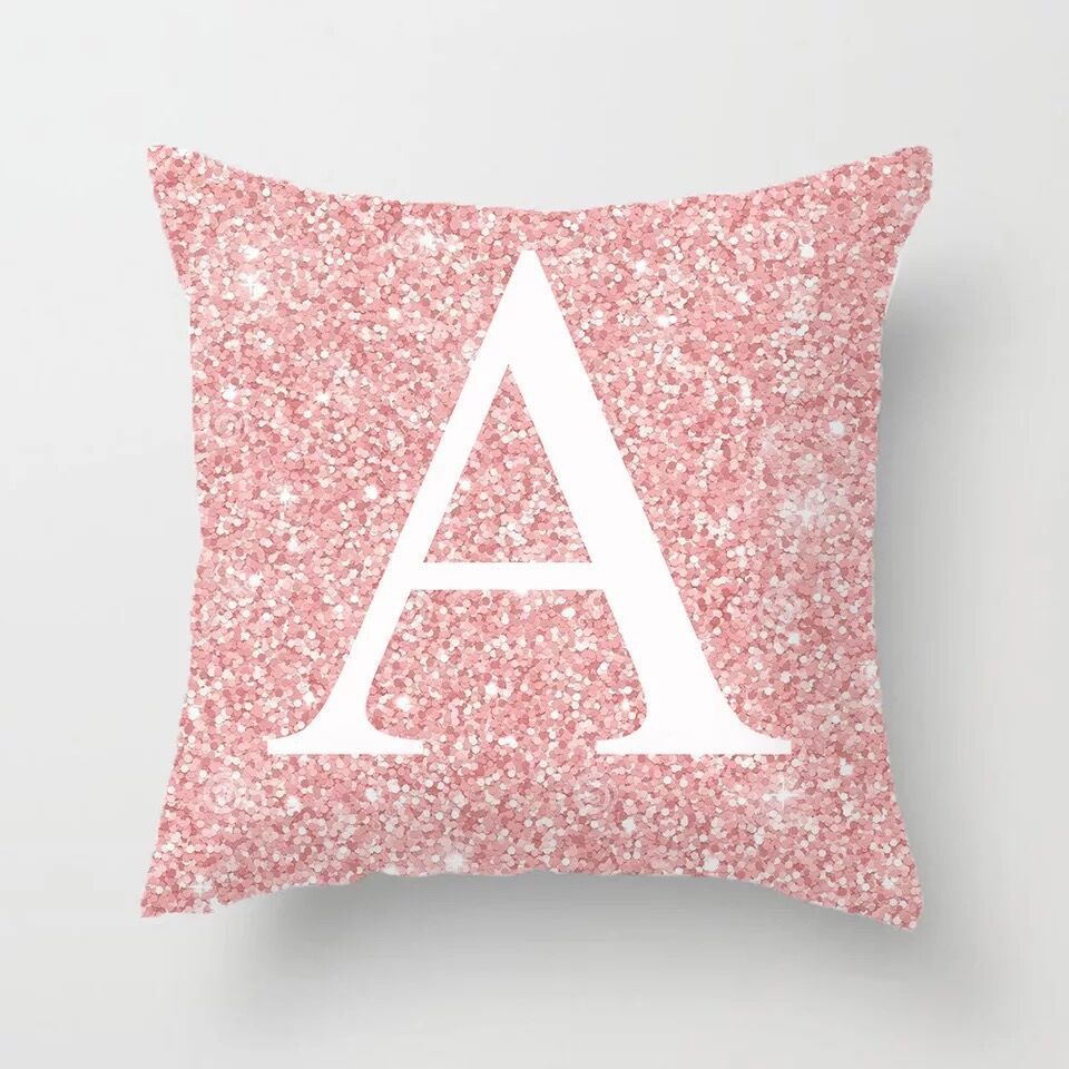HKM-753427 Metal Letters Peach Skin Fabric Pillow Cover - 45cm Modern Cushion in Multiple Colors