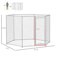 HKM-7535549 Outdoor Dog Kennel for Medium and Large Dogs with Lockable Walk-In Door and Spacious Design