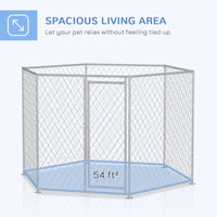 HKM-7535549 Outdoor Dog Kennel for Medium and Large Dogs with Lockable Walk-In Door and Spacious Design