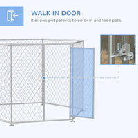 HKM-7535549 Outdoor Dog Kennel for Medium and Large Dogs with Lockable Walk-In Door and Spacious Design