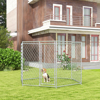 HKM-7535549 Outdoor Dog Kennel for Medium and Large Dogs with Lockable Walk-In Door and Spacious Design