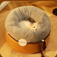 HKM-7535933 Cozy Solid Color Cat Nest with Plush Padding - Available in Two Sizes