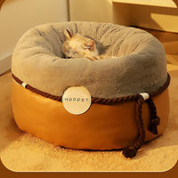 HKM-7535933 Cozy Solid Color Cat Nest with Plush Padding - Available in Two Sizes