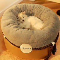 HKM-7535933 Cozy Solid Color Cat Nest with Plush Padding - Available in Two Sizes
