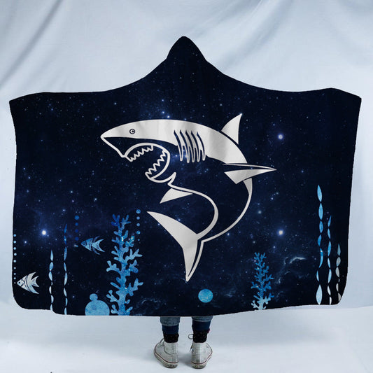HKM-753619 Cozy Shark, Tortoise, and Crab Hooded Blanket for Kids