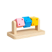 HKM-7536701 Wooden Rubik's Cube Hamster Toy for Small Pets - Ideal for Hamsters and Birds