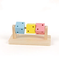 HKM-7536701 Wooden Rubik's Cube Hamster Toy for Small Pets - Ideal for Hamsters and Birds