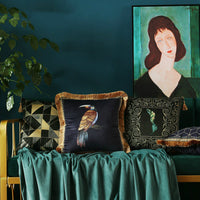 HKM-753683 Rainforest Geometric Print Velvet Pillowcase - Soft Velvet Fabric Cover