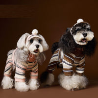 HKM-7537469 Striped Warm Sweater for Dogs - Perfect for Schnauzer, Teddy, Bichon, and Maltese - Various Sizes Available