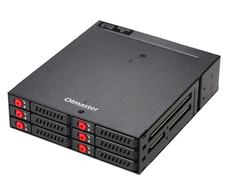 HKM-753811 6-Bay 2.5-Inch SATA HDD/SSD Hard Disk Enclosure with Built-In Optical Drive and Cooling Fan