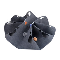 HKM-7538493 Cat Hole Blanket in Gray/Blue - Flame Retardant Polyester with Alloy Accents