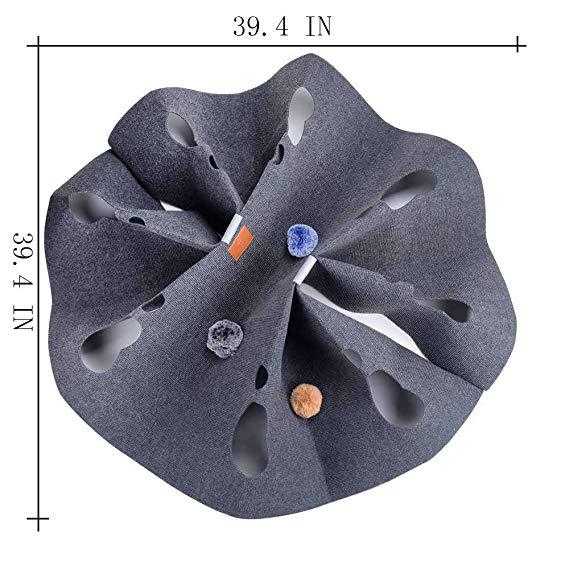 HKM-7538493 Cat Hole Blanket in Gray/Blue - Flame Retardant Polyester with Alloy Accents