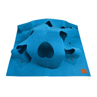 HKM-7538493 Cat Hole Blanket in Gray/Blue - Flame Retardant Polyester with Alloy Accents
