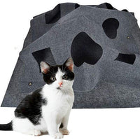 HKM-7538493 Cat Hole Blanket in Gray/Blue - Flame Retardant Polyester with Alloy Accents