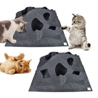 HKM-7538493 Cat Hole Blanket in Gray/Blue - Flame Retardant Polyester with Alloy Accents